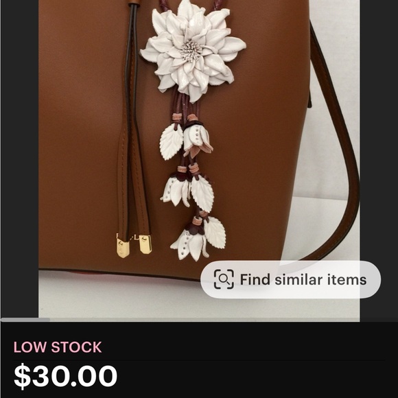 White Floral Leather Flower - Picture 6 of 7